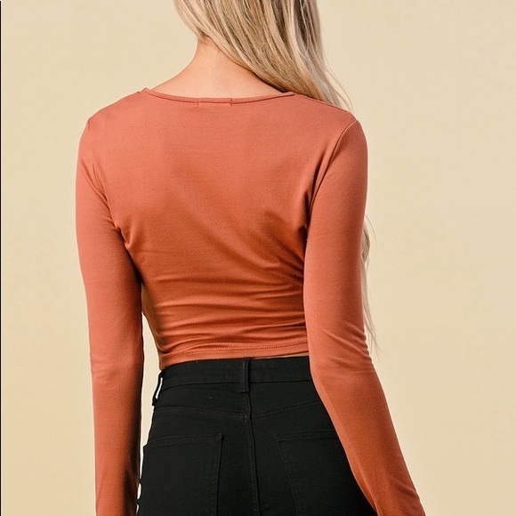 Terracotta Ruched Long Sleeve - Picture 8 of 8